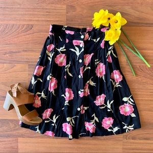 Vintage Floral Midi Skirt